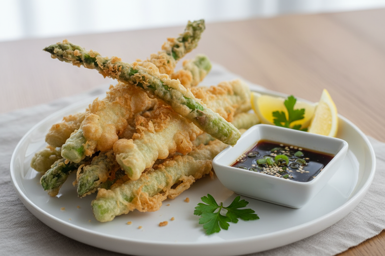 Asparagus tempura