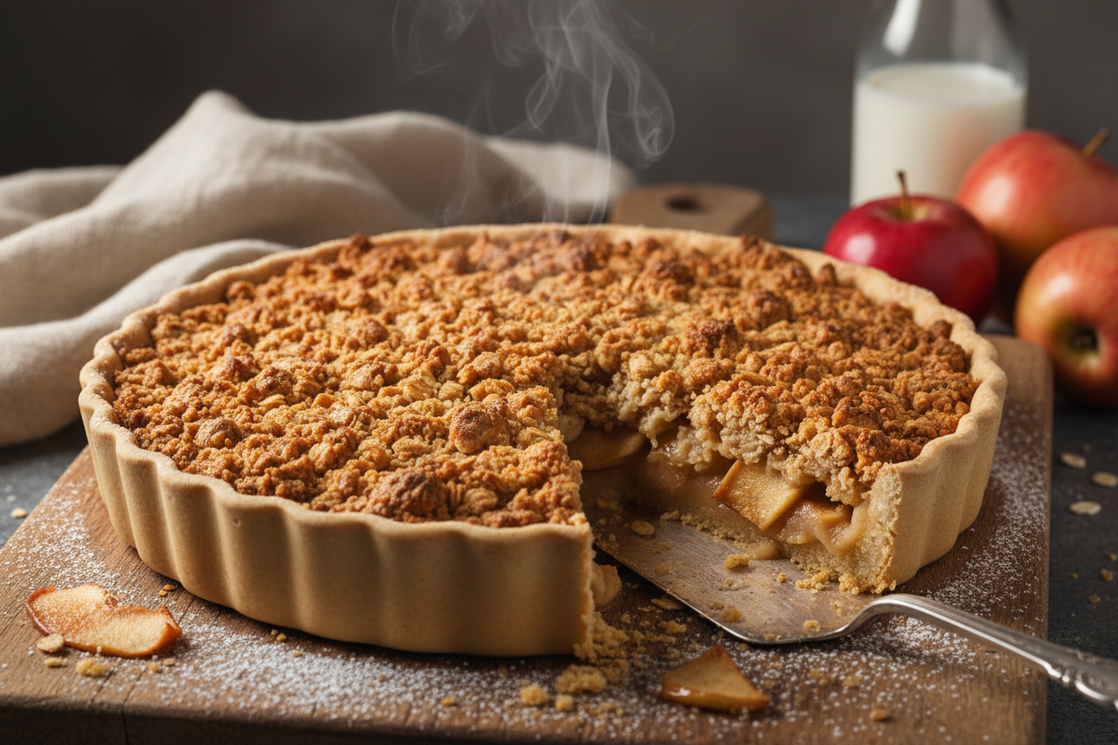 Ābolu tarte ar drupačām